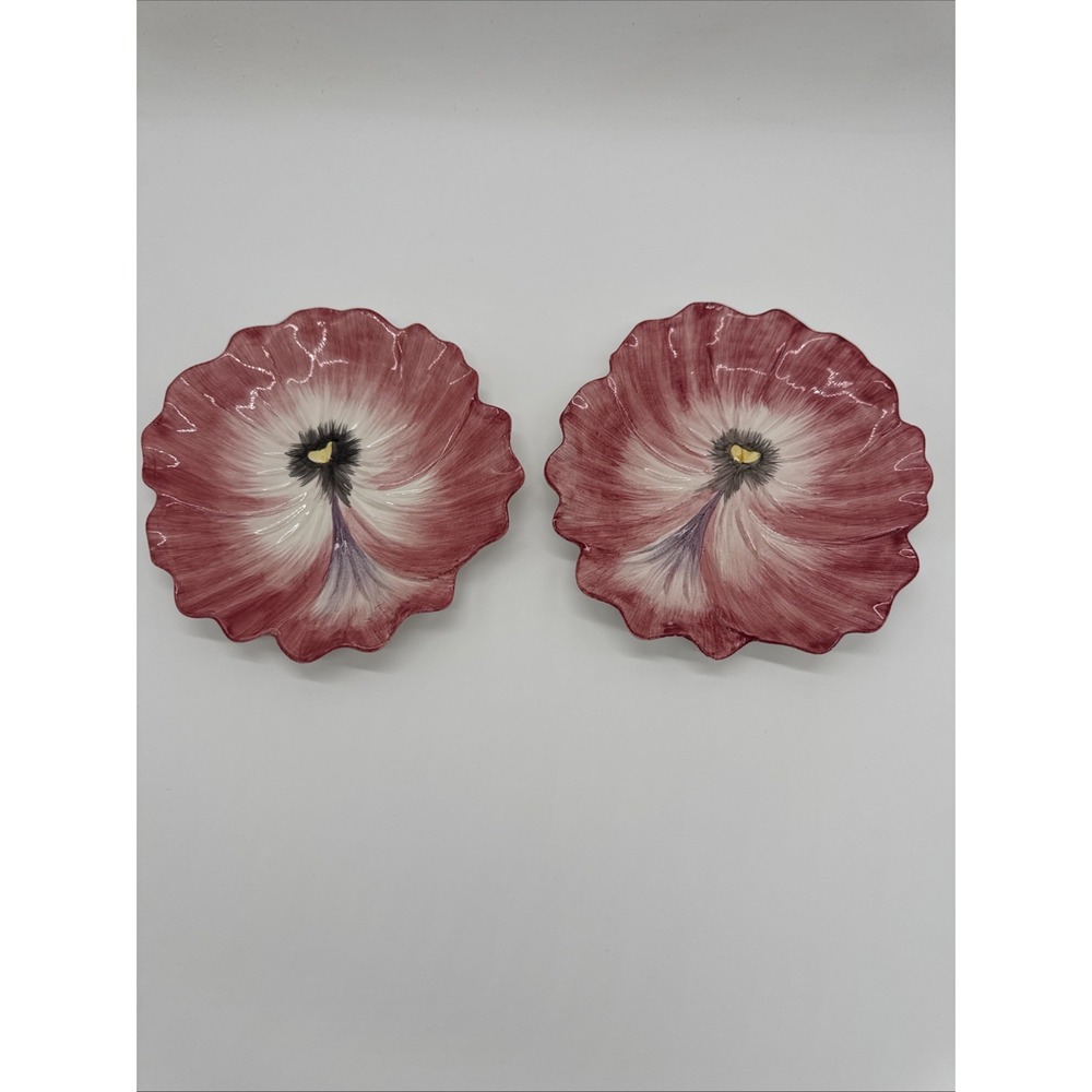Fitz & Floyd Pink Pansy Decorative 7 1/4" Plates